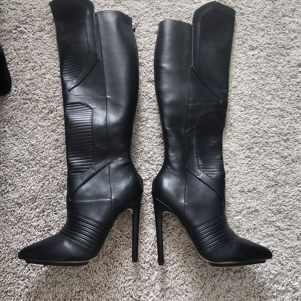 Gx By Gwen Stefani Black Knee-High Stiletto Boots